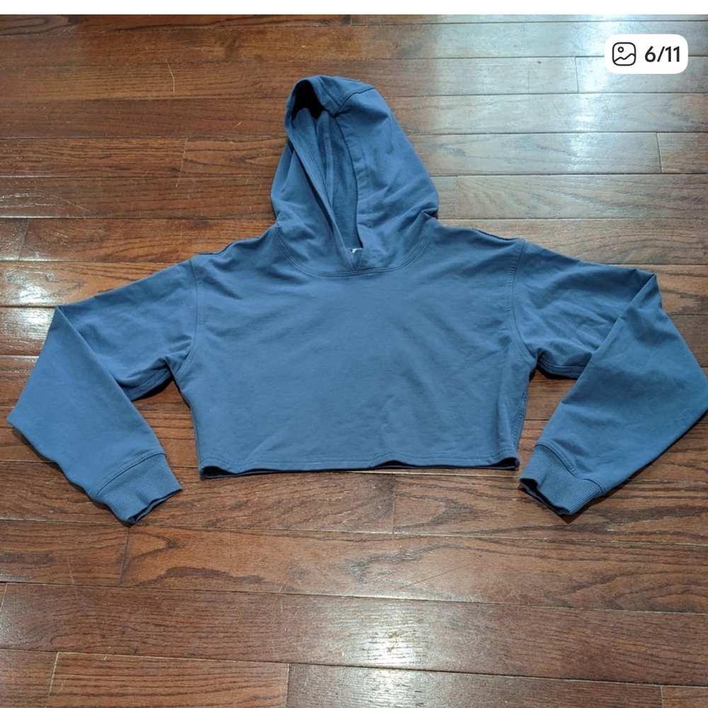 lululemon athletica all yours Cropped Hoodie in Ink Blue - Picture 3 of 6